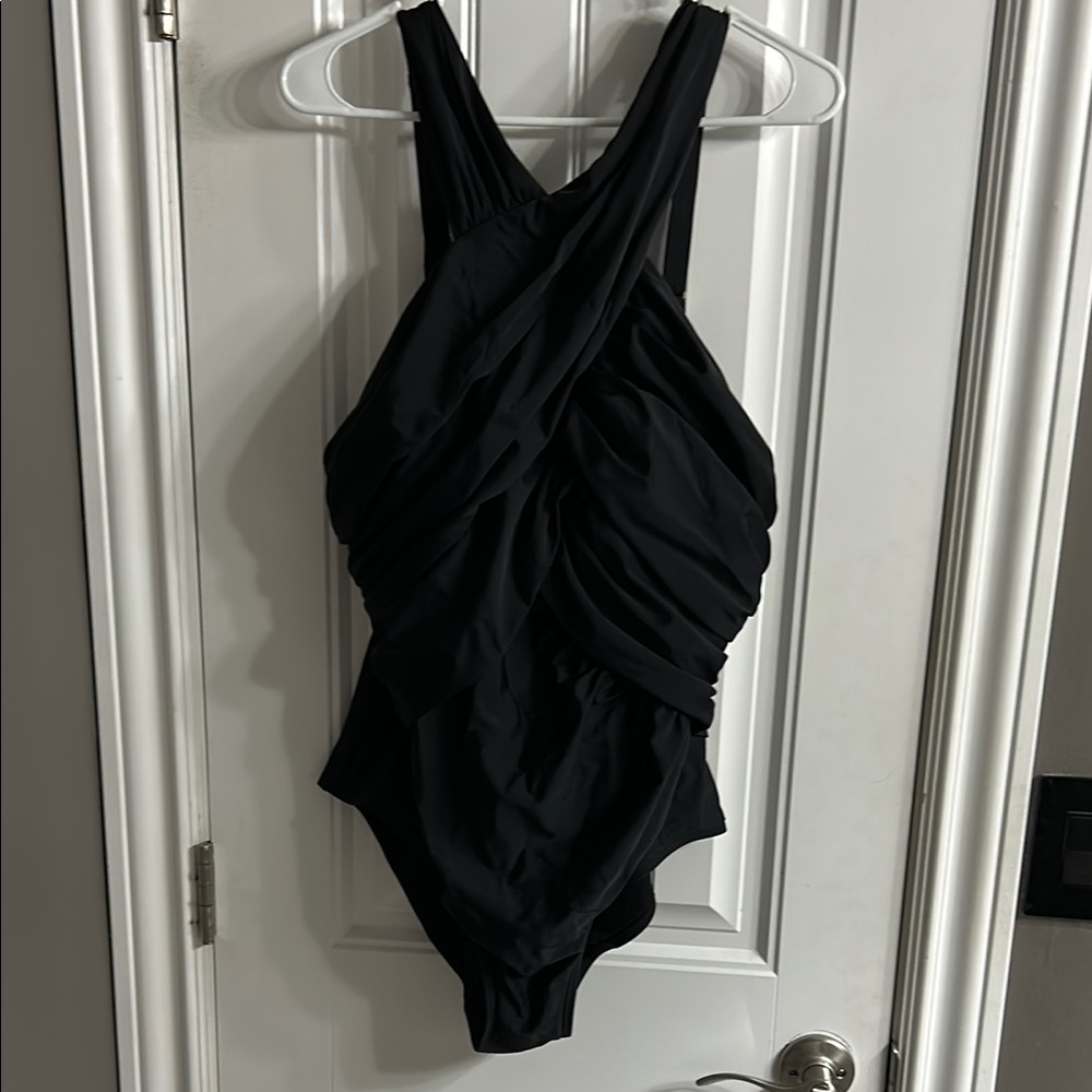 Size 20 black twisted front swimsuit